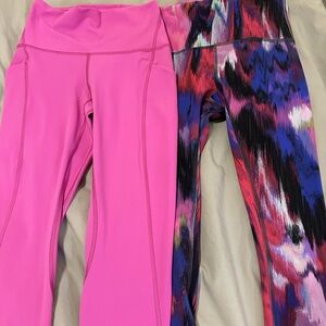 Lululemon Pink and Multicolor Leggings size 4